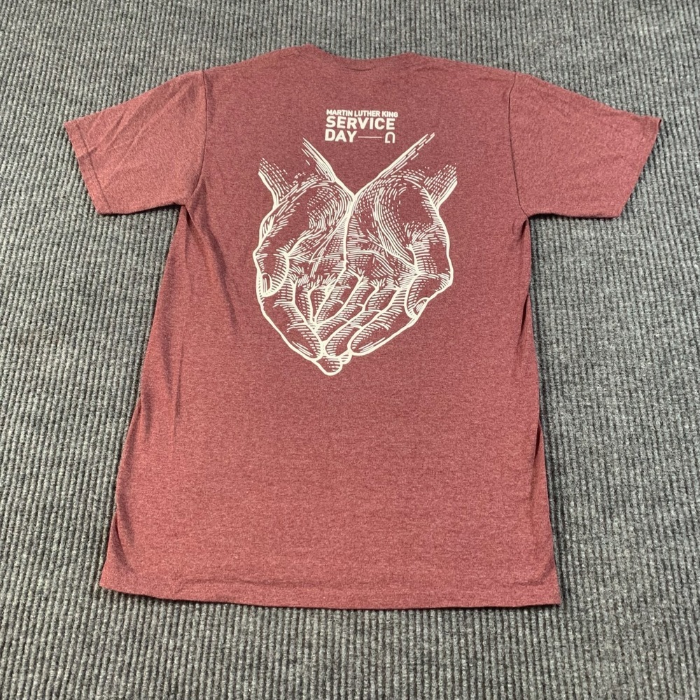 Jerzees T Shirt Adult Small Red Martin Luther King MLK Service Day Back Hit Tee